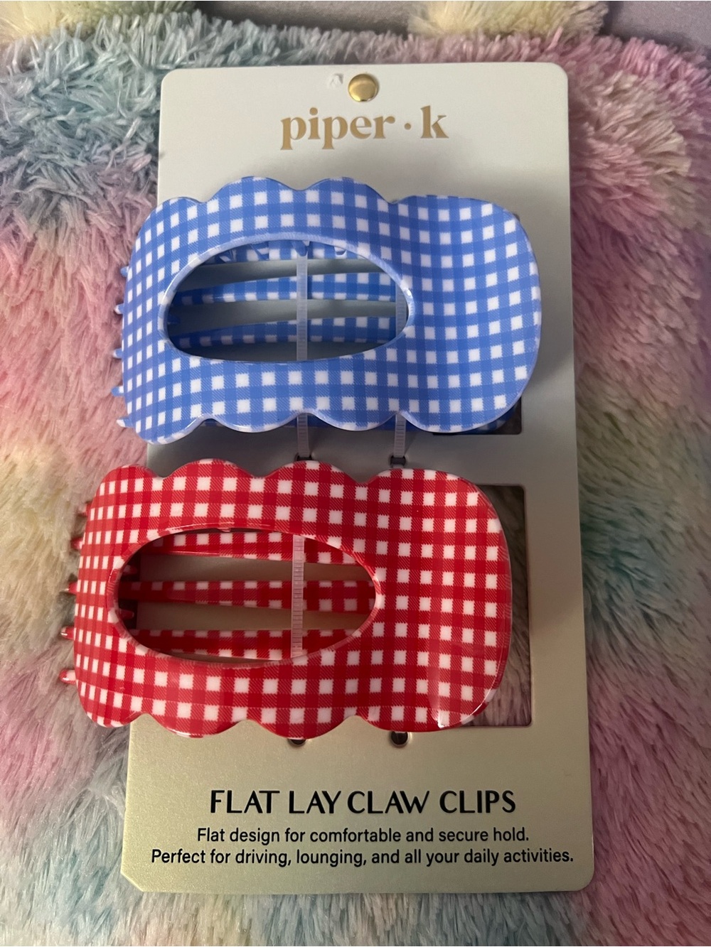 Piper K flat lay claw clips set of 2 NWT